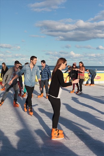 Every year an ice ring is set up on Bondi Beach  for the winter months. It is extremely popular with locals, many of whom have never experiences snowy and cold winter