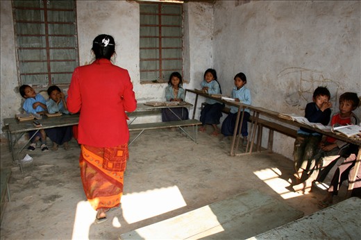 Despite limited access to education and remoteness of their village, some Chepang children are able to receive their basic schooling in a bare and simple classroom.