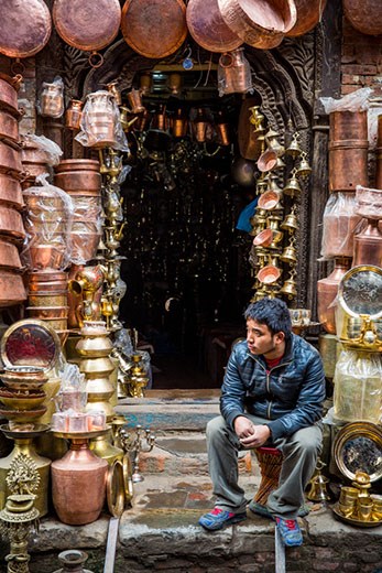Walking through the Old City in Kathmandu