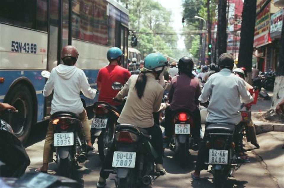 Traffic in Saigon is crazy