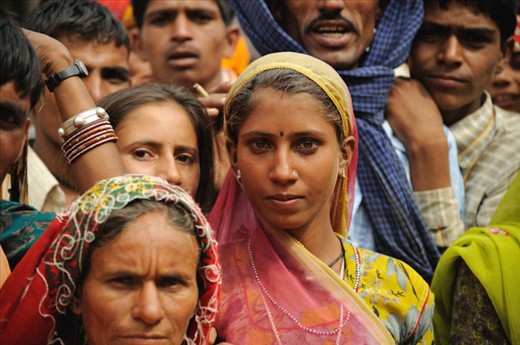 Young girl into the crowd