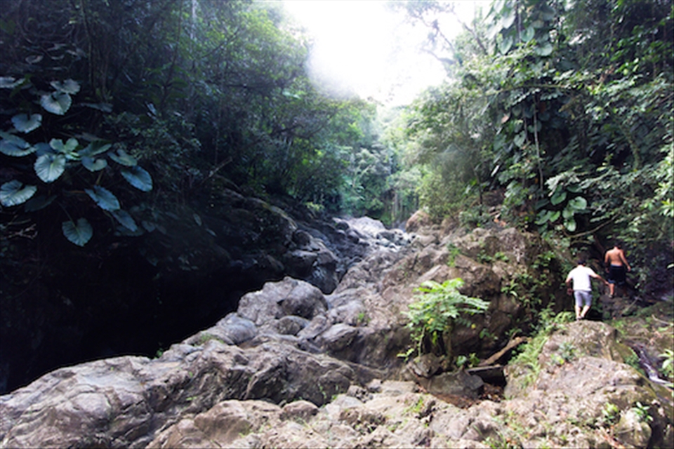 Steep and slippery rocks mark the mountain trail into the heart of Purto Rico