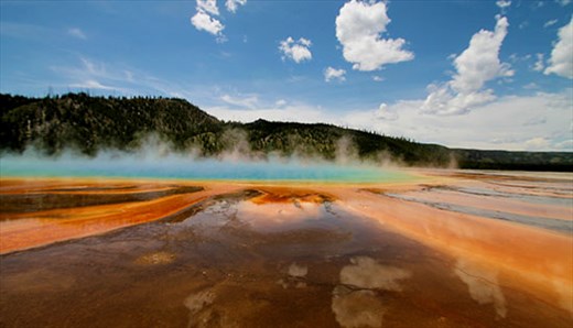 Hot springs in Yellowstone, MT.