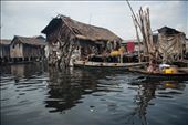 Houses built up of clay soil in the floating slum neighborhood of Makoko in Lago: by makoko, Views[627]