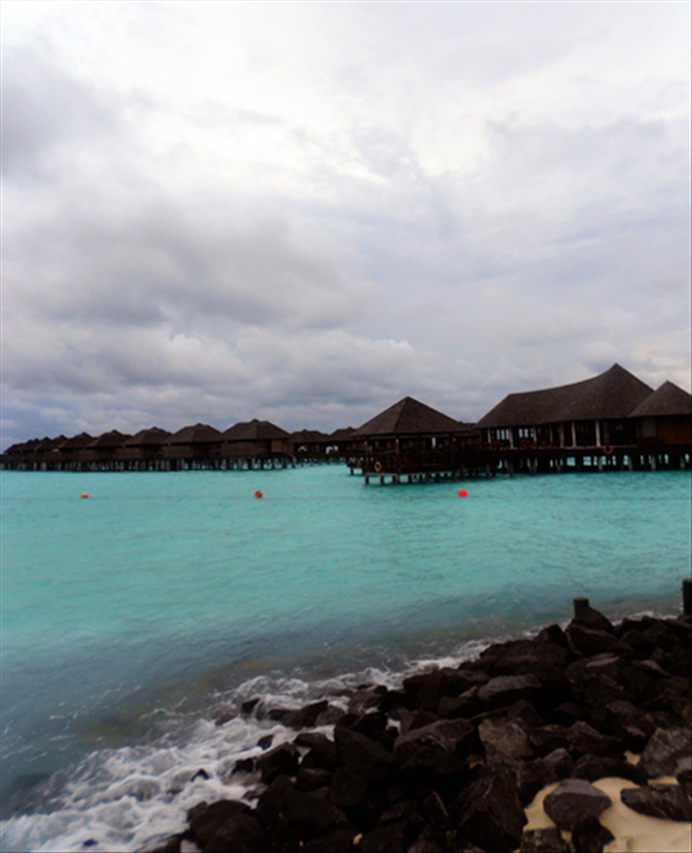 Surreal scenary on the beach- shortly after a brief episode of tropical rain
