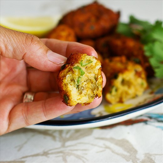 Pasteis de bacalhau interior