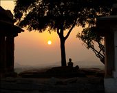 A lone observer for the sunset at Hampi: by manjuka, Views[246]