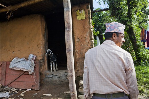 Lalbahadur:a Gandharva, one of the untouchable castes, in Hemja,Nepal (Aug2012).