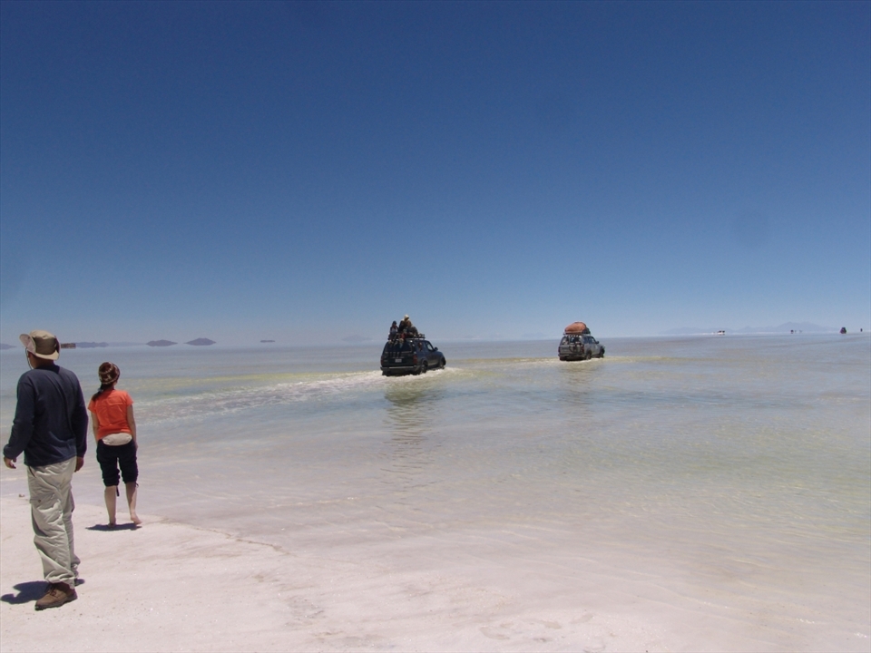 going deeper in the uyuni salar.