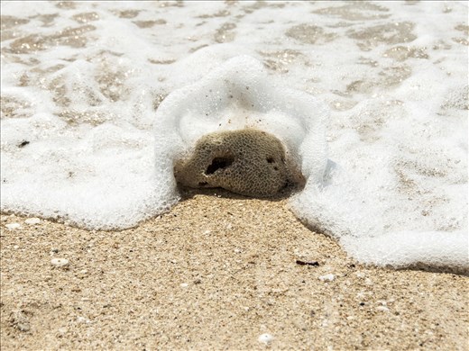 Juego con la espuma 1. Thomas beach. Bali.