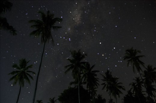 Estrellas y palmeras en Gili Air. Lombok