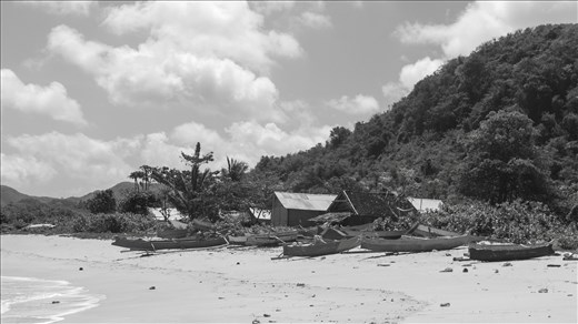 Barcos de pescadores en Mawun beach. Lombok