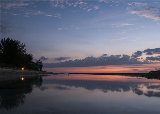Rosa en la puesta de sol en Gili Air. Lombok
