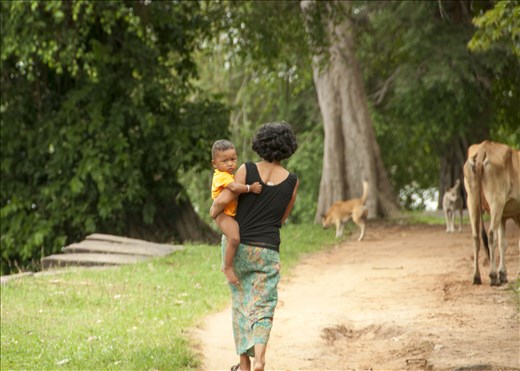 Paseando por los poblados de Angkor Wat. Siem Reap. Camboya.