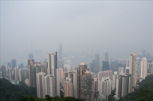 Nublada vista desde Victoria Peak. Backstage de HK