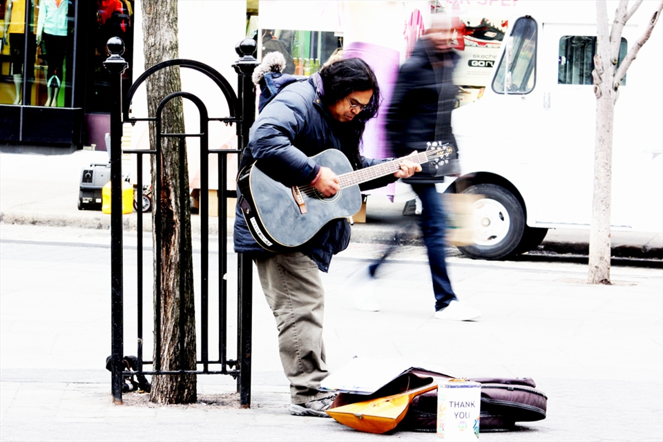 Kasem. 18 years living in his guitar and composing letters on the street