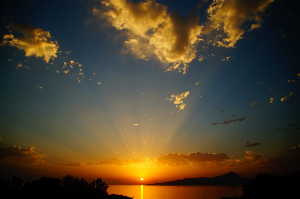Golden sunset over the Mediterranean. 