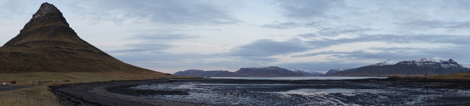 breathtaking view of  'church' mountain and fjords on the Snæfellsnes peninsular