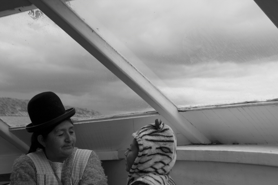 Family. 
Grandma with his nephew on a bout going to Sun Island (Titicaca)
 