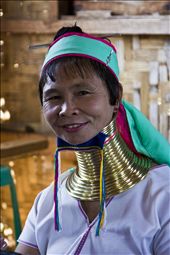 Padaung woman with traditional neck piece, village at Inle Lake, Myanmar: by marcevans, Views[419]