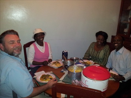 Geraldine and Joseph on the right - our home stay parents. Their friends Susan and Chris on the right.