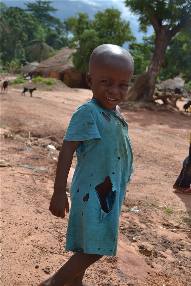 A boy in a wild village in the jungles in Guinea Bissau