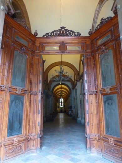 Main plaza church doors in Oaxaca.