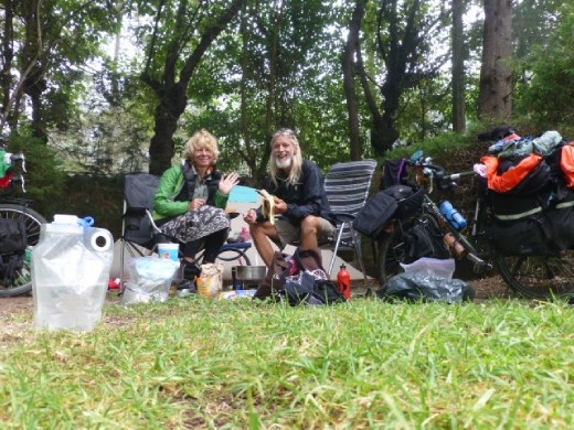Our camp in San Cristobal - too cold for me!!