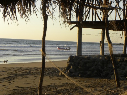 Tent with a view out to the Pacific Ocean