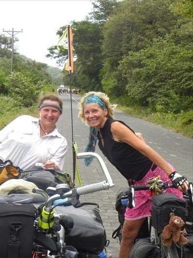 A German from Leibzig and her dog Antares.