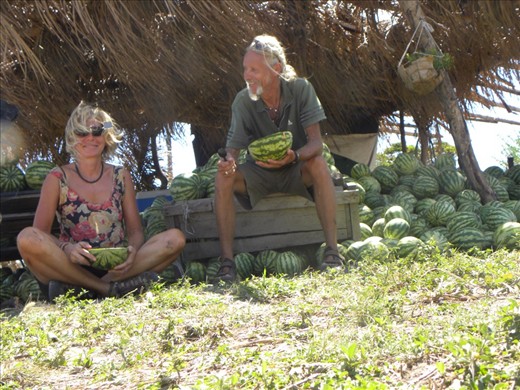 Watermelon break between Liberia and Cañas.