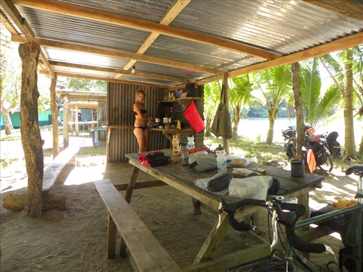 Beach kitchen at Pochote.