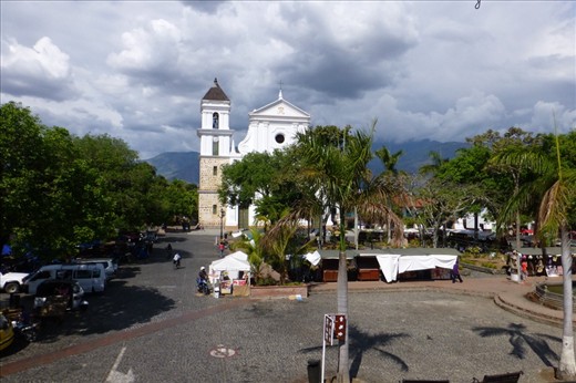 beautiful downtown plaza of Santa Fe De A.
