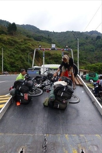 had to take a truck through the 5km tunnel to Medellin...on the other end it was all downhill.