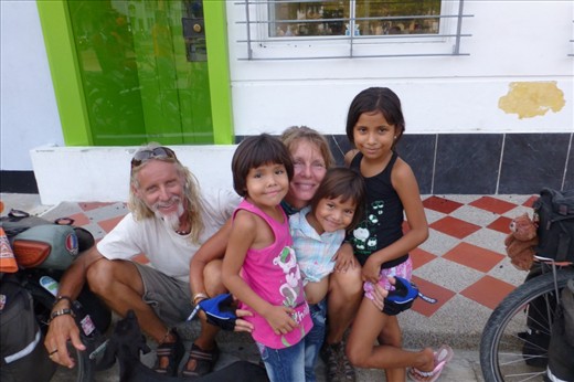 Mom Bettie wanted her girls picture taken with the loco gringo/a.