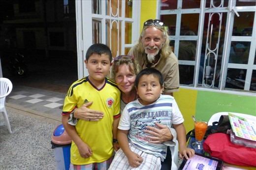 Two very curios boys in the ice cream store in San Juan de Rioseco.