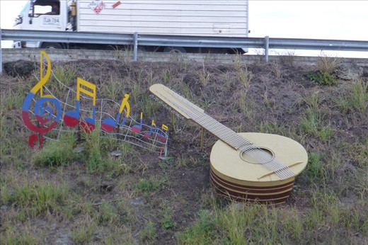 Music on the side of the road.