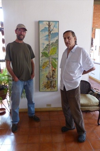 We found Erik here in Cali (we met him way back in Honda) and he took us to his artist friend Gerald who reminded me of S. Dali.