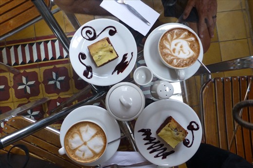 most delicious cafe and cake in a yiddish cafe in Cali - very scrumptious.  