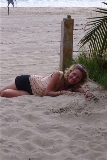 beached Margit....I was a little cold, but the sand was so nice and warm..