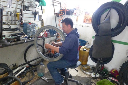 ....it cost me the bearings on my back tire. But this confident mechanic fixed it in a flash.