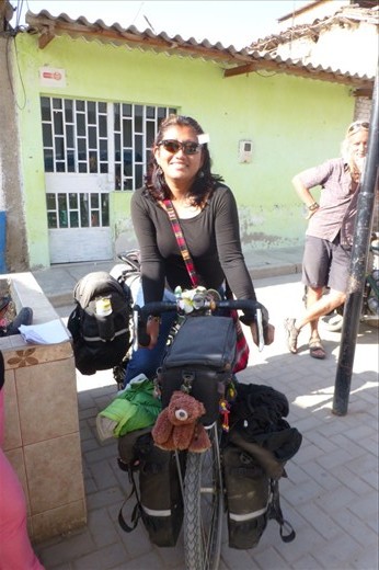 She really wanted to try out my bike.