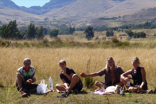 lunch with Waldemar, Indre, James and I after turning onto the dirty road.