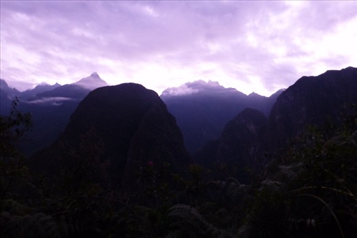 Climbing (hiking) to Machu Picchu at 5am - on our way....