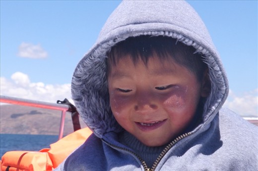 one of the crew members on our ferry around Lake Titicaca