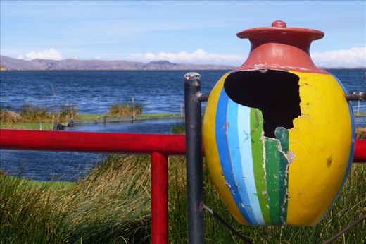 Lake Titicaca from the shore.