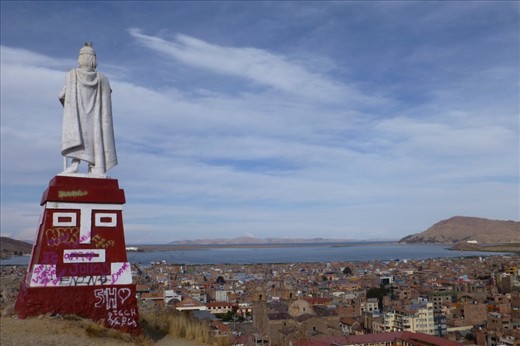 Manco Capac (the inca papa) watching over Puno