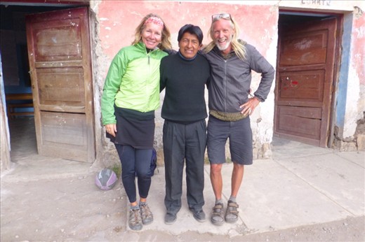 Spending the night at the school, somewhere in the Pampa. Here with the director who granted us a sheltered night from the cold.