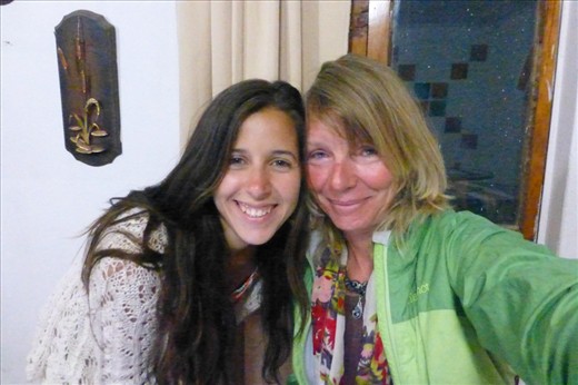 Found a great camp site - here with Aline from Brazil.