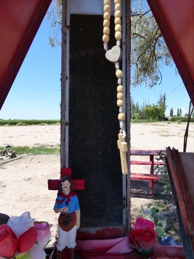 more gauchito gil on the way to the Andes and Chile